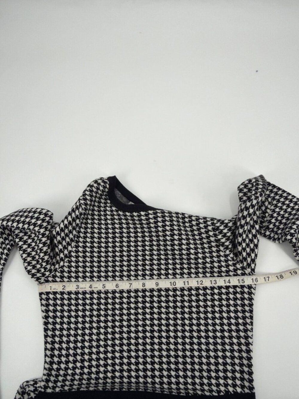 Mixt Heidi Weisel Womens Large Houndstooth Knit Long-Sleeve A-Line Dress Punk - Picture 7 of 9